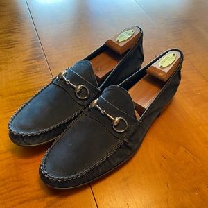 Gucci blue suede loafers mens
